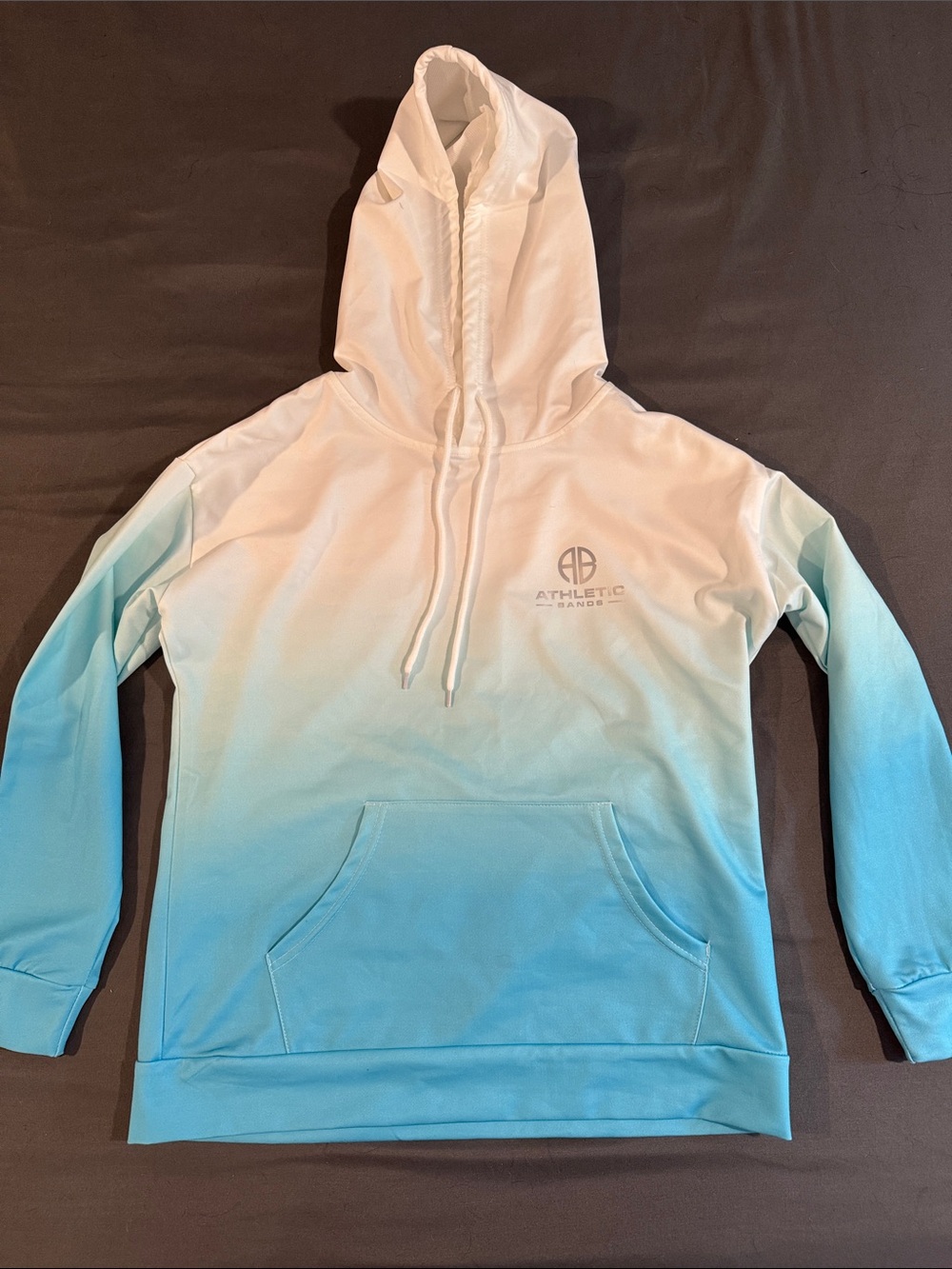 Athletic Bands Ombre White to Aqua Hoodie